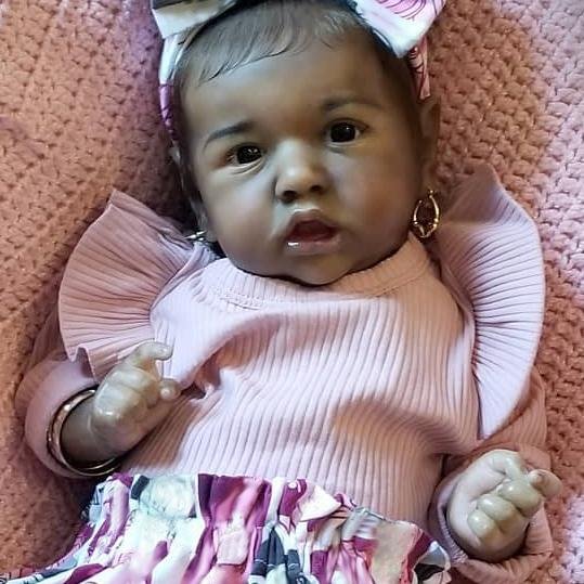 African Ethnic Girl Silicone Black Saskia 20'' Truly Black Reborn Cute Toddlers Baby Doll Girl Rosale 2023 -Creativegiftss® - [product_tag] Creativegiftss®