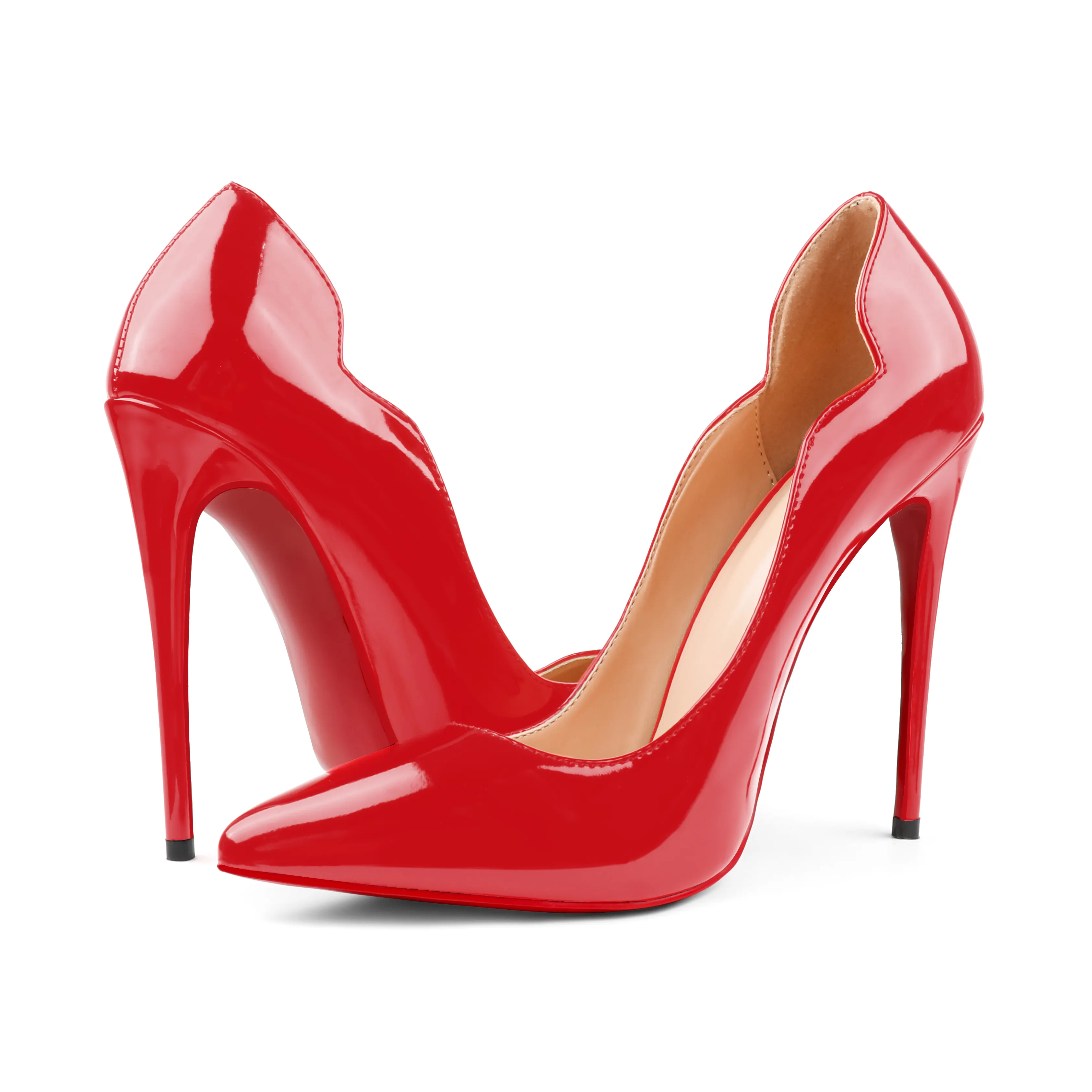 120mm Women's High Heels Party Wedding Stilettos Patent Red Bottom Pumps-vocosishoes