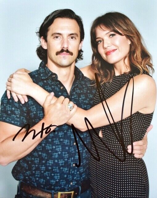 Milo Ventimiglia and Mandy Moore Signed - Autographed This Is Us 8x10 inch Photo Poster painting