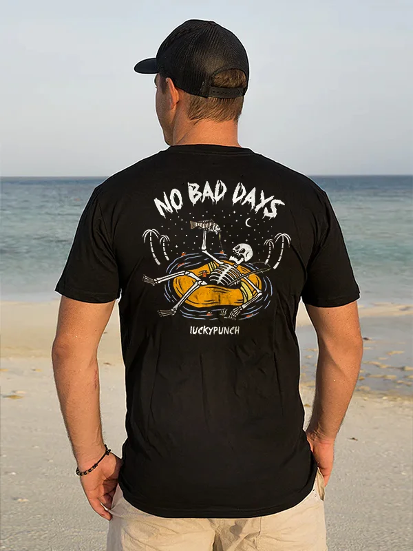 No Bad Days Skull Printed Men's T-shirt