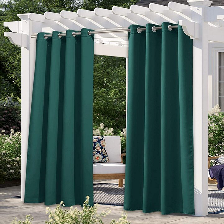 Outdoor Hunter Green Thermal Insulated Waterproof Curtains For Patio With Rustproof Grommet Top 1Pcs-ChouChouHome