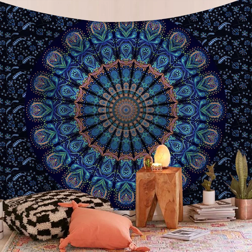 Indian Mandala Tapestry Wall Hanging Sandy Beach Throw Rug Blanket Camping Tent Travel Mattress Bohemian Sleeping Pad Tapestries