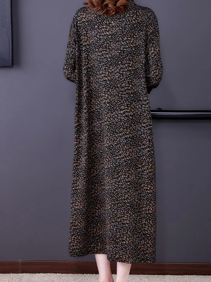 Elegant Korean Silk Long Sleeve Dress