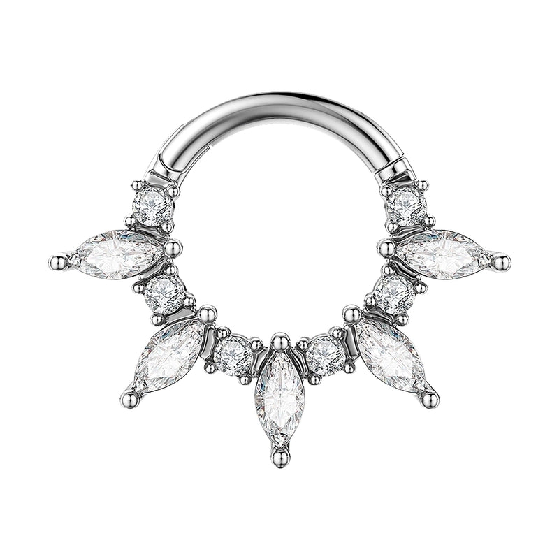 1 Piece Nose Rings & Studs Casual Elegant Vacation Geometric 304 Stainless Steel Inlay Zircon 18K Gold Plated Earrings Nose Ring