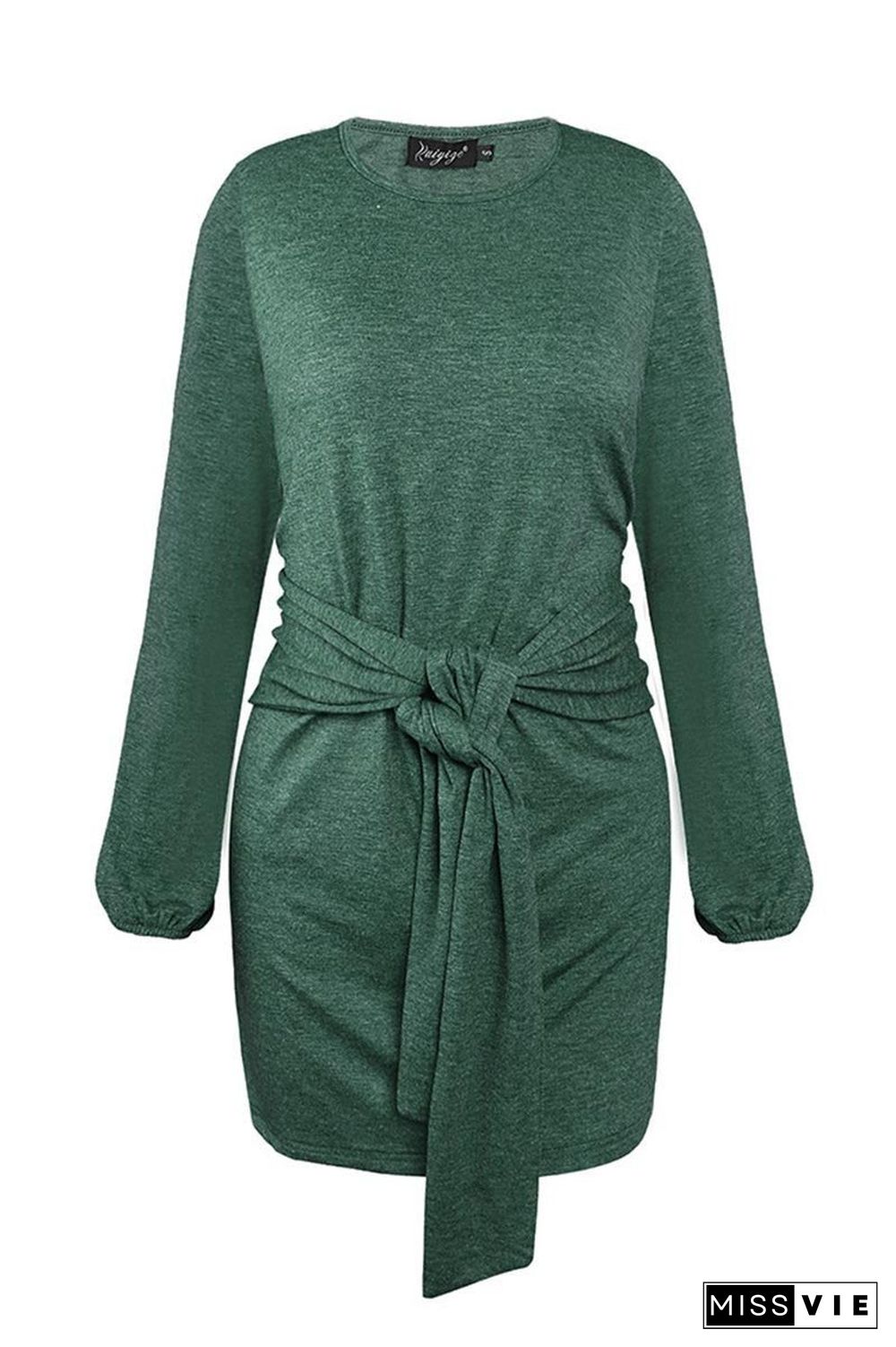 New Mini Dress With Belt(3 Colors)