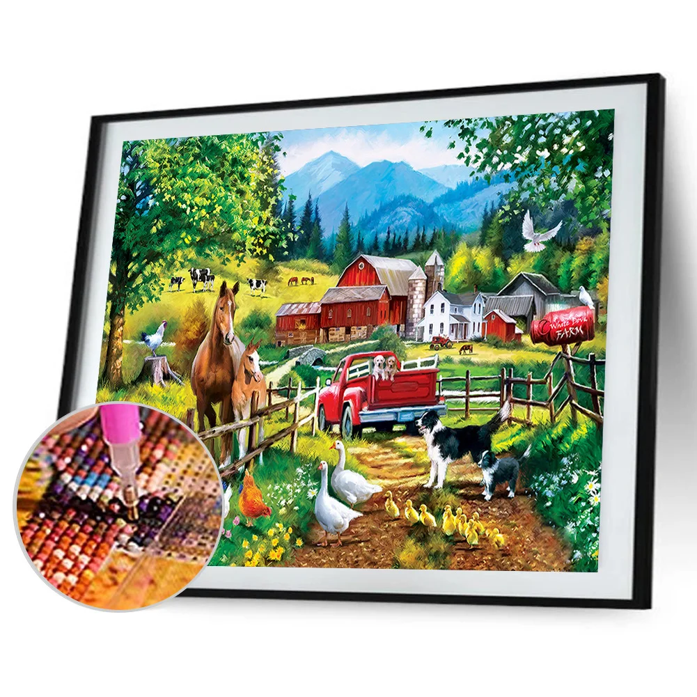 Diamond Painting - Full Round Drill - Truck Farm(40*30cm)