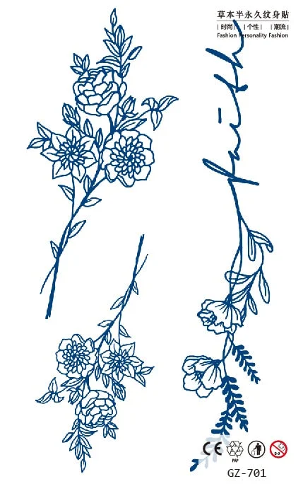 Temporary Tattoo Sticker Cute Tooth Fairy Butterfly Angel Juice Ink Lasting Waterproof Girl Chest Face Neck Realistic Fake Tatoo