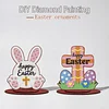 2pcs/set DIY Special Shape Diamond Painting Easter Bunny Egg Wooden Desk Ornament Craft Decor Kit