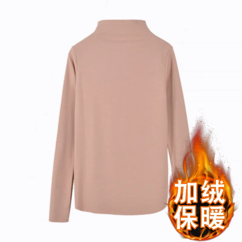 Brownm Brownm Turtleneck Bottom Shirt Women Autumn And Winter Pure Color Long Sleeve T-Shirt Women's New Korean Version Slim Slim Versatile Top