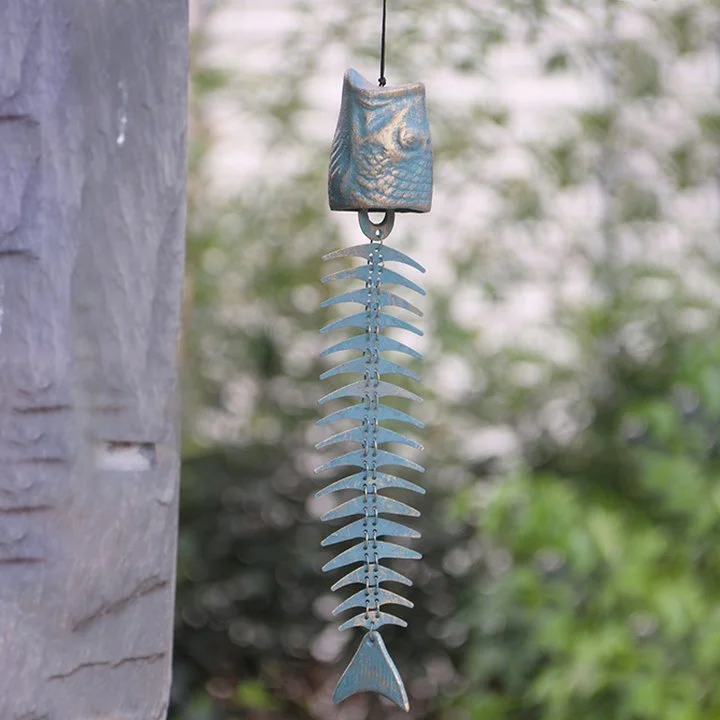 Retro Fishbone Windchime Home Graden Decoration
