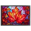 >SALE<Full Embroidery Cotton Thread 11CT Print Stain Glass Maple Cross Stitch 60x40cm