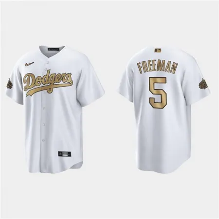 Men's Los Angeles Dodgers #5 Freddie Freeman 2022 All-Star White Cool Base Stitched Baseball Jersey I52J