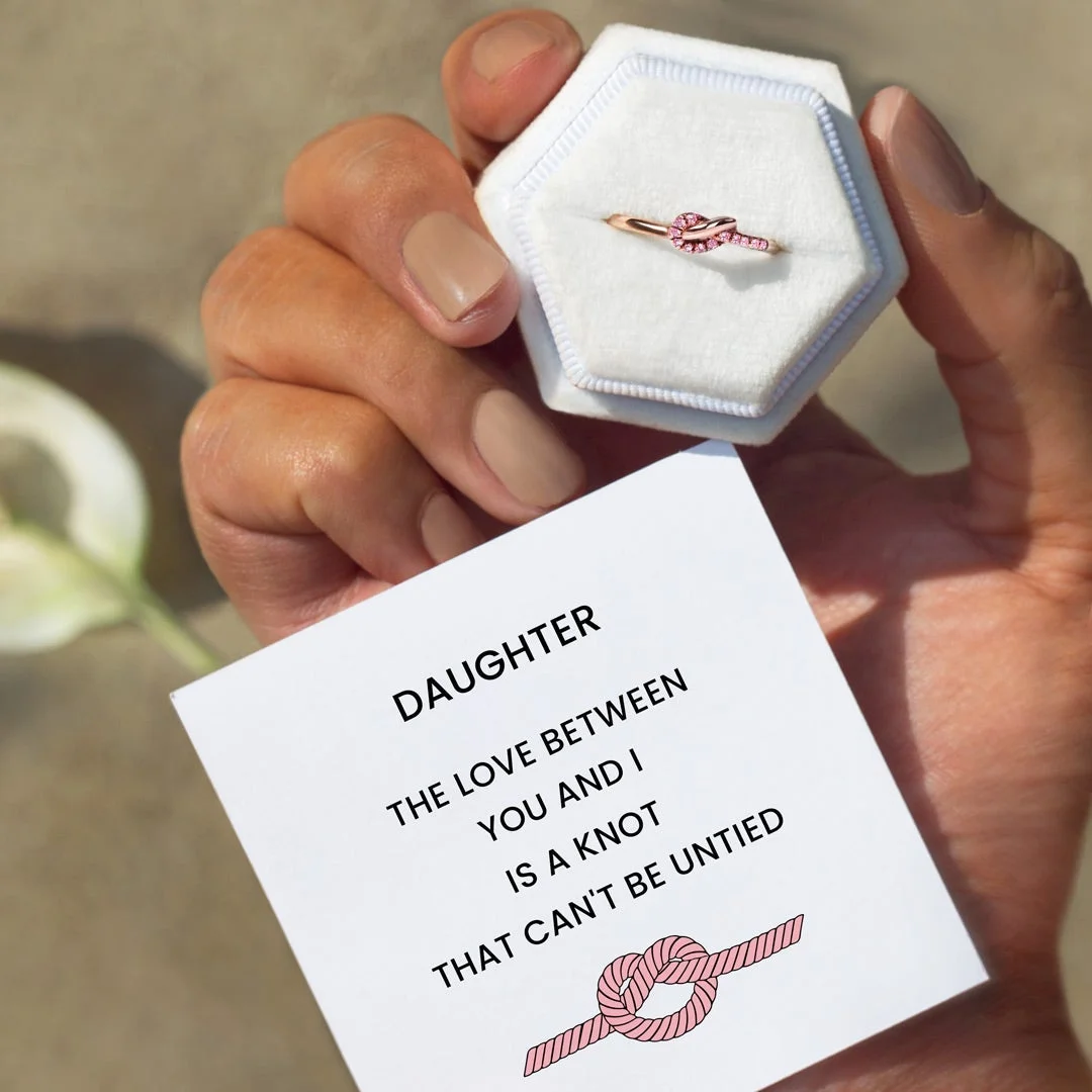 Mother & Daughter Heart Knot Ring