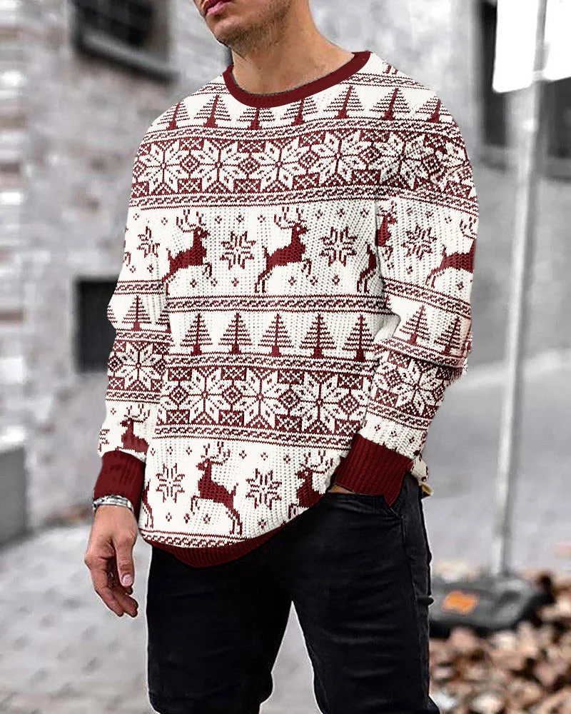 Men's ethnic casual wool sweaters