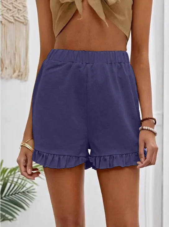 Nigikala Nigikala New Women's Shorts Burst Casual High-Waisted Cotton Straight Trousers