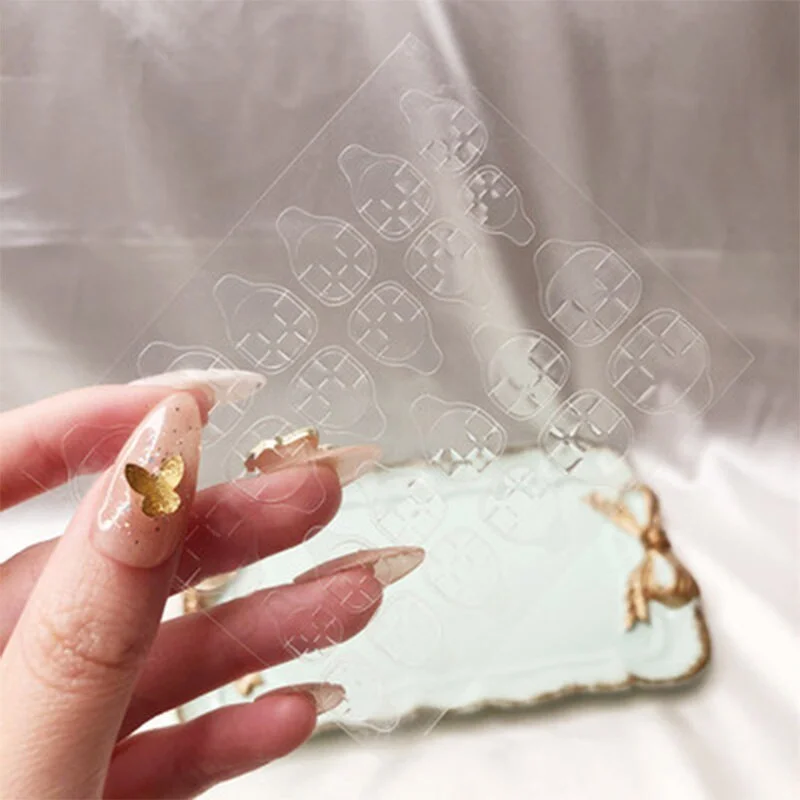 24PCS Beauty DIY Jelly Double-sided Tape False Nail Tips Environmentally-friendly Transparent Invisible Adhesive Nail Art Tools-Nail Inspo