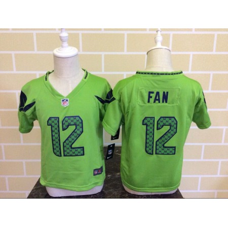 Toddler  Seattle Seahawks #12 Fan Green Stitched NFL Jersey