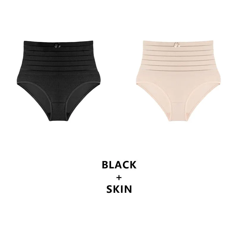Meet'r 2Pcs/Lot Women High Waist Shaping Panties Breathable Slimming Tummy Underwear Butt Lifter Seamless Panties Shaperwear