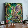 DIY Pearl Painting Forest Dragon with Frame for Home Wall Decor(25x25cm)