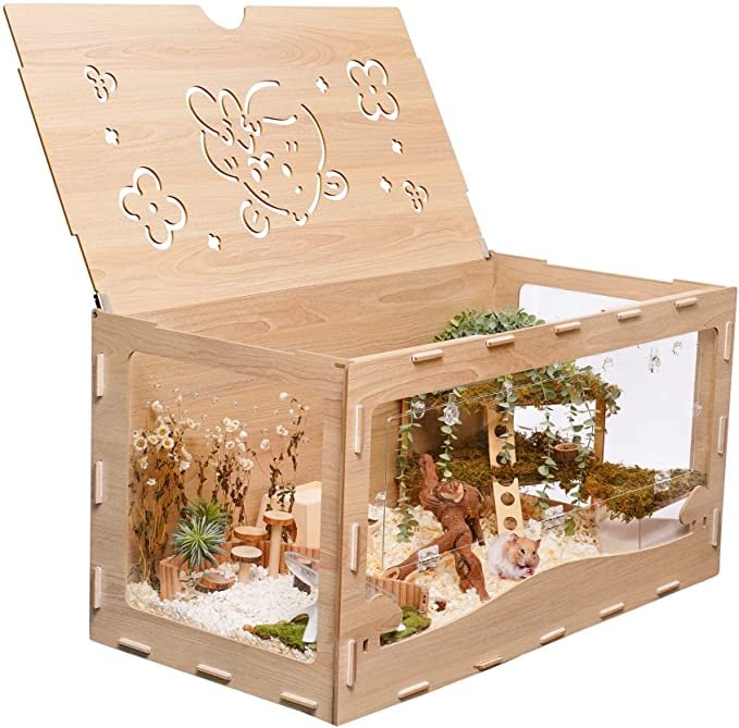 Spacious Wooden Hamster Cage