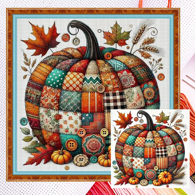 『YiShu』Pumpkin - 14CT Stamped Eco-Friendly Cotton Thread Cross Stitch(40*40cm)