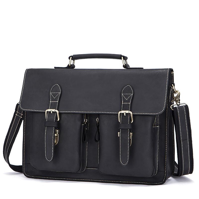 Mens Fashion Classic Leather Vintage Shoulder Bags Crossbody Packs