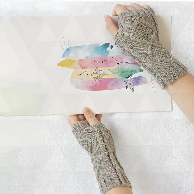 Letclo™  Diamond-shaped Jacquard Half-finger Gloves letclo Letclo