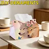Diamond Art Painting Tissue Box Cover Wear Resist Decorative Paper Napkin Dispenser Multifunction Rhinestone PU Tissue Holder Kit for Adults Home Office Gift (Two Wolves Butterfly)