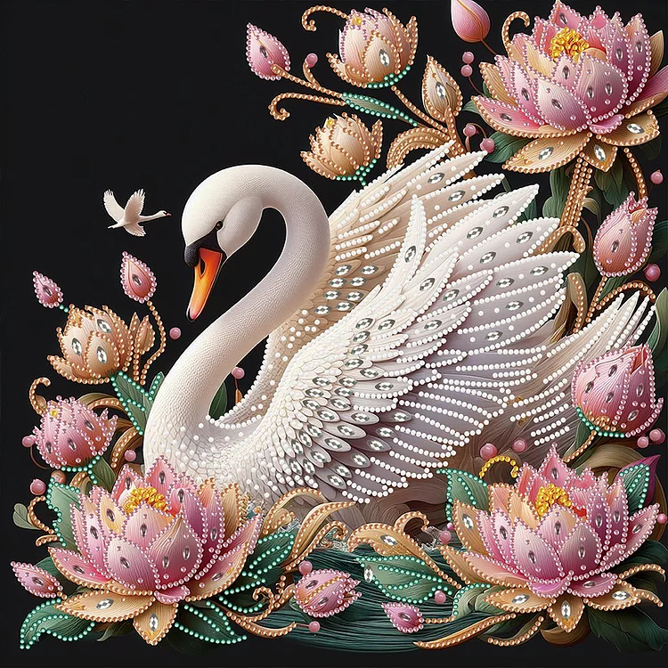 Lotus Swan 40*40CM (Canvas) Special Drill Diamond Painting gbfke