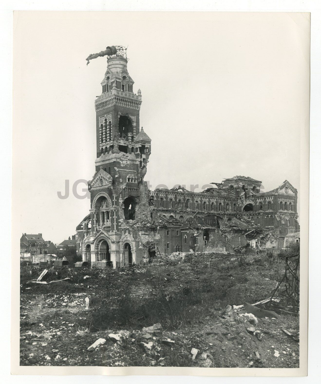 Basilica of Notre-Dame de Brebières - Vintage 8x10 Publication Photo Poster painting - France