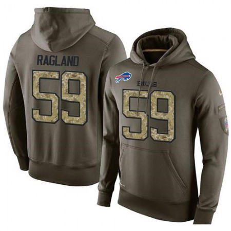 NFL Men's  Buffalo Bills #59 Reggie Ragland Stitched Green Olive Salute To Service KO Performance Hoodie