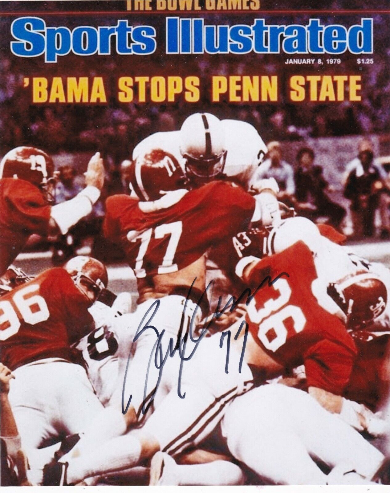 BARRY KRAUSS ALABAMA CRIMSON TIDE SPORTS ILLUSTRATED COVER SIGNED 8X10