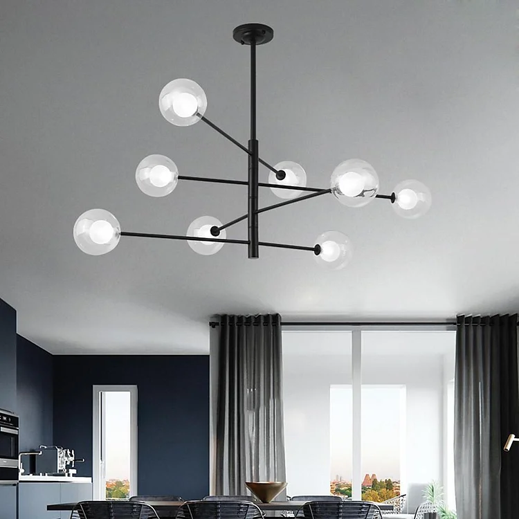Linear Sputnik Chandelier Black Coolest Chandeliers for Living Room 8 Bulbs - Appledas