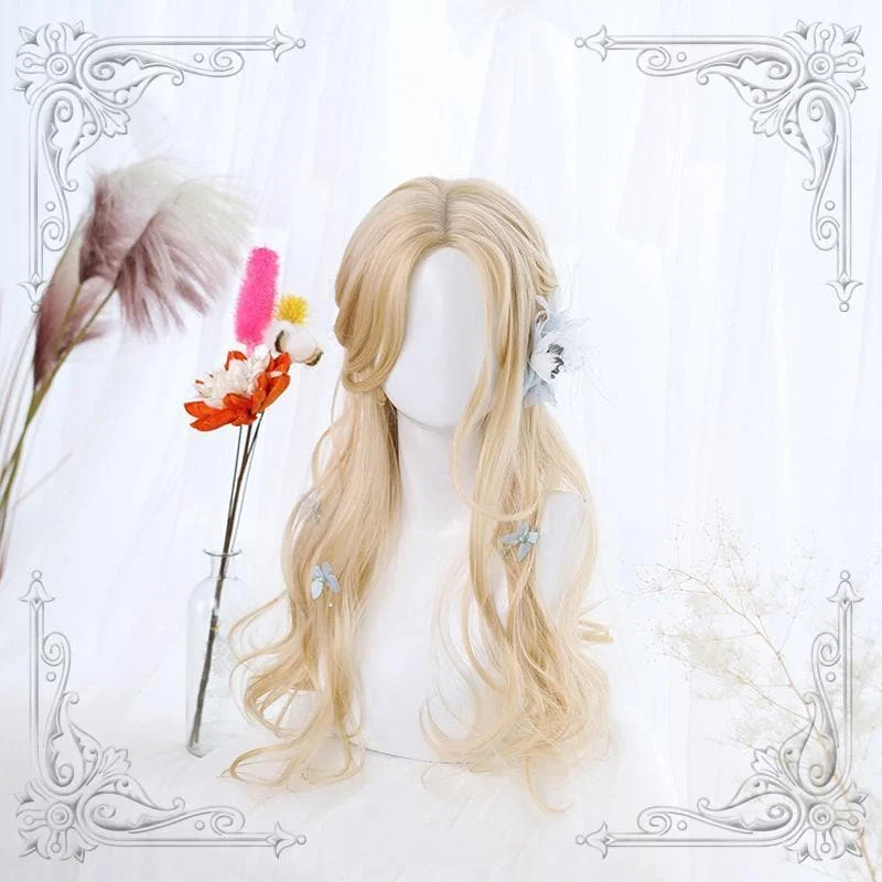 Lolita Light Blonde Mid Length Curly Wig SS0699