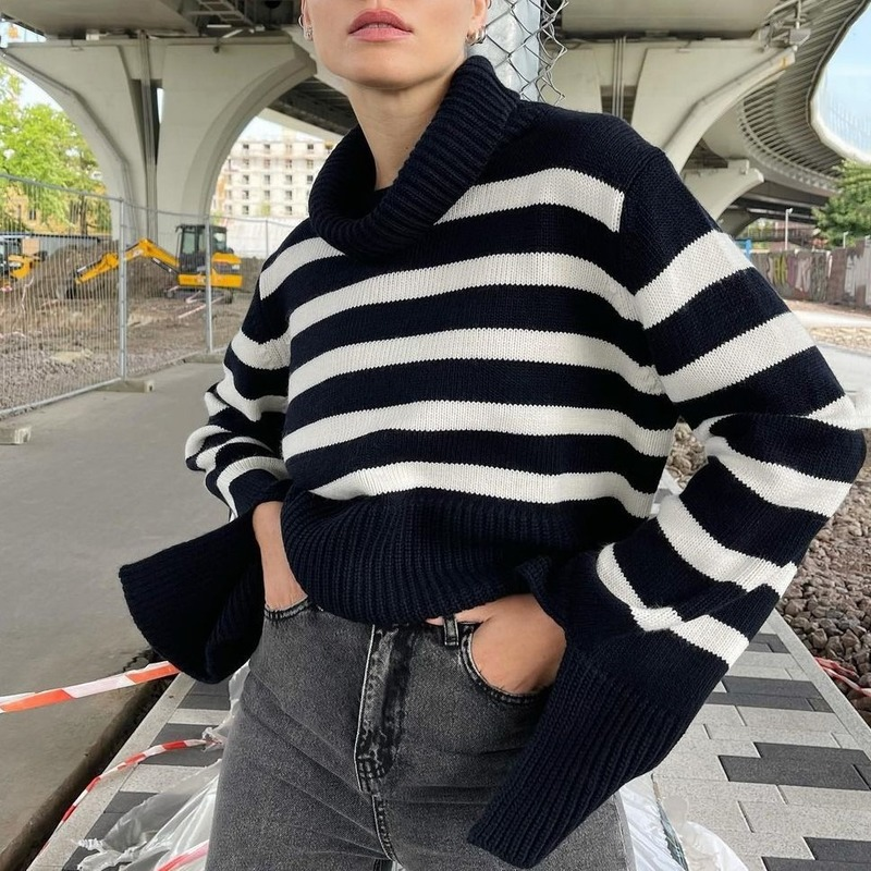 Ootddress 2025 New Women's Turtleneck Sweater Fall Winter Knitted Pullovers For Women Casual Knitwear Long Sleeve Oversized Tops