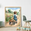 Boy Golden Retriever-11CT Stamped Cross Stitch 40*50cm/15.75*19.69in tapestrymarket