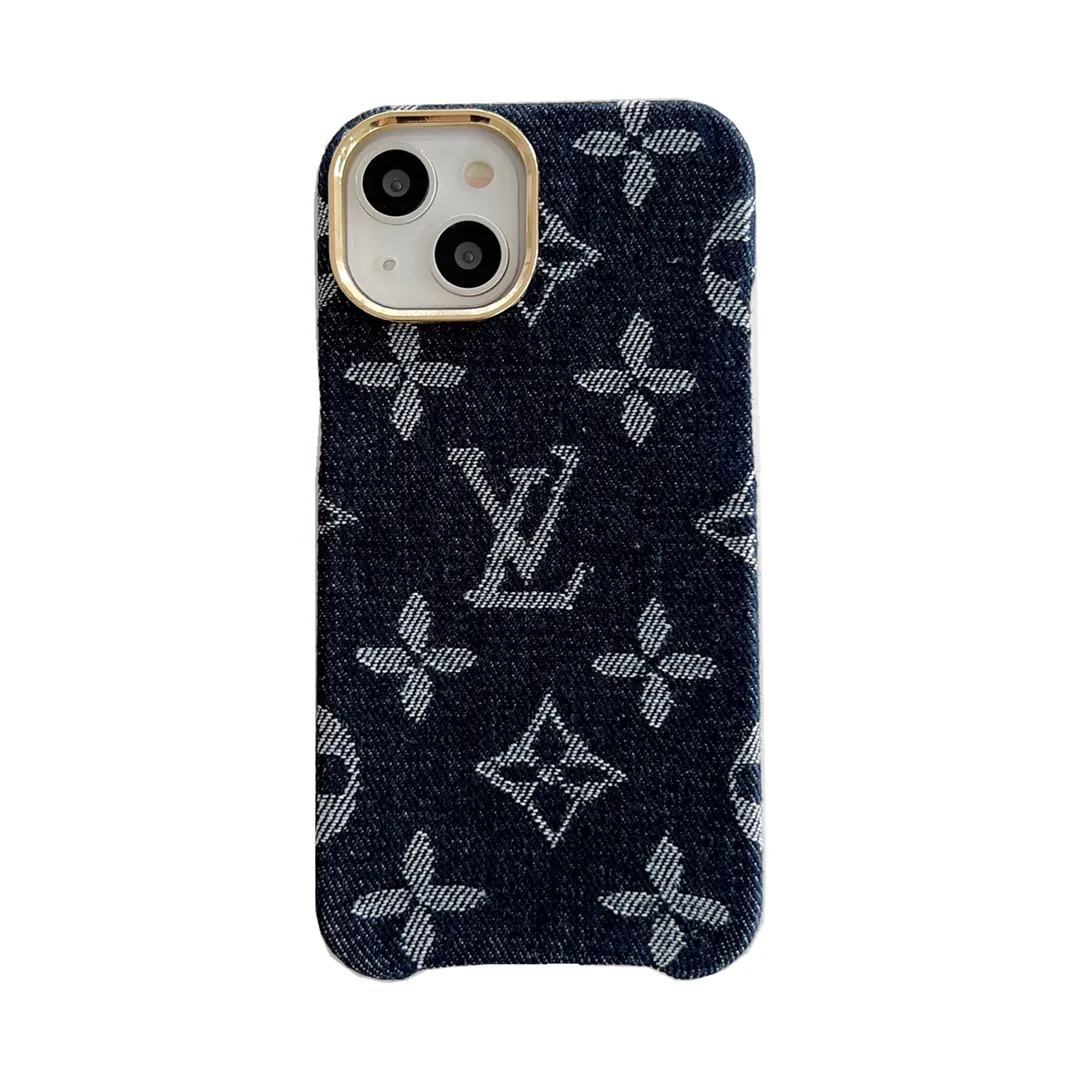 LV Monogram Denim Jacquard Fabric Apple iPhone Case