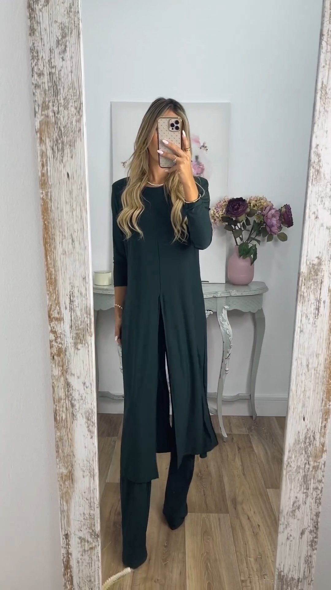 Elegant Casual 2 Pieces Suit With Long Top Matching Trouser-Buy 2 Free Shipping