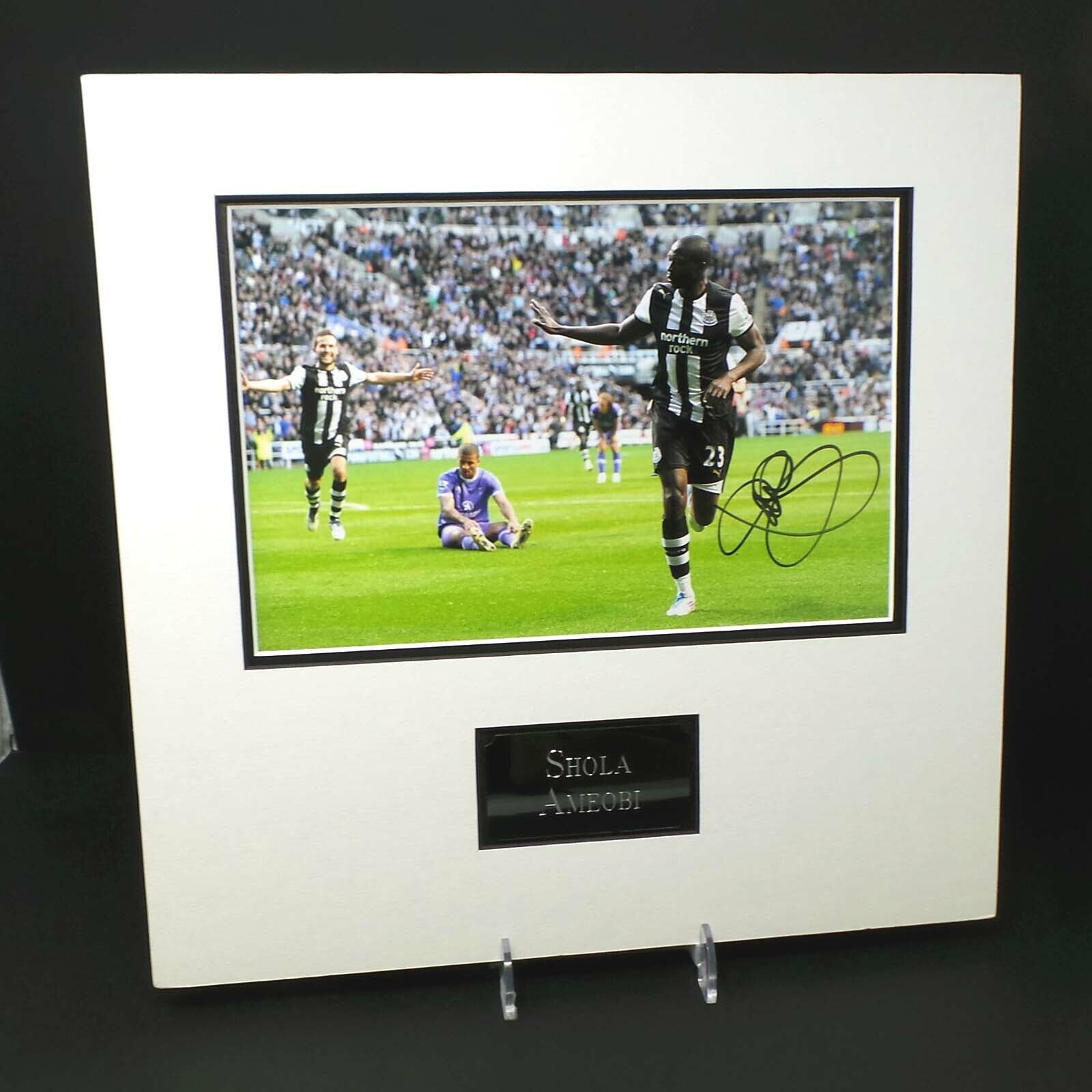 Shola AMEOBI Signed & Mounted Newcastle Utd 12x8 Photo Poster painting Display AFTAL RD COA