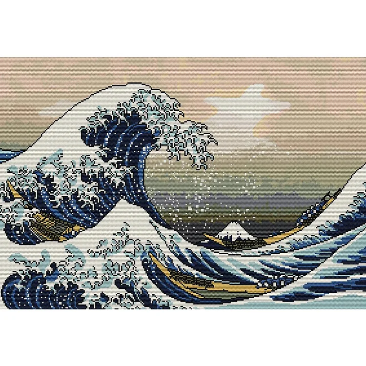 Full 14CT Kanagawa Wave Joy Sunday - 60*44cm
