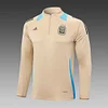 Joyfball 2024/2025 Argentina Half-Pull Training Suit Khaki Jersey 1:1 Thai Quality Set