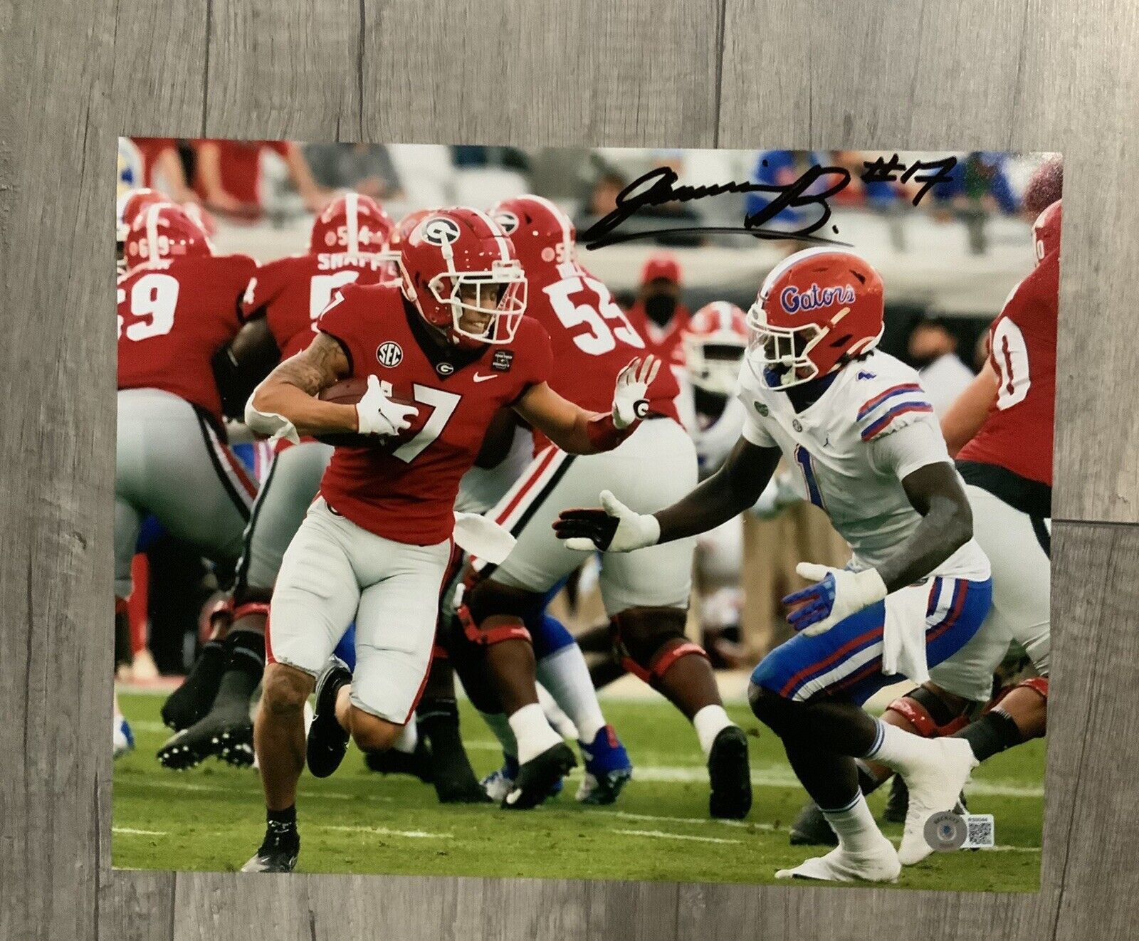 jermaine burton signed autographed 11 X 14 Photo Poster painting beckett bas coa Georgia UGA