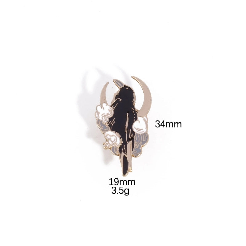 Retro IG Style Pin Crow Flower Alloy Unisex Brooches