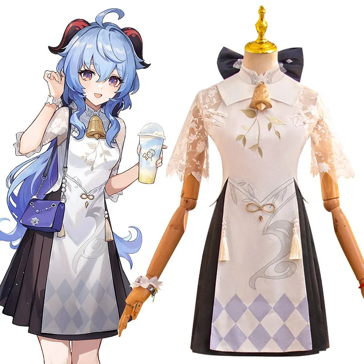 Genshin Impact x HeyTea Ganyu Cosplay Costumes