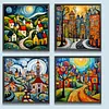 (4-Pack)House-Full Round Diamond Painting 30*30CM