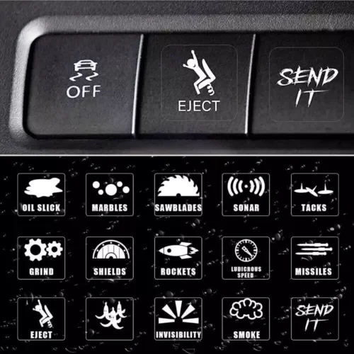 Dronehint 15Pcs/Set Car Accessories Dashboard Button Switch On Off Sticker Decal Universal (For: Acura) Parts