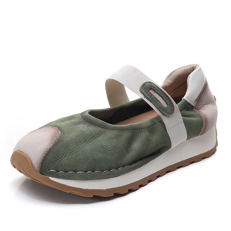 Yyvonne Layer Of Cowhilla Retro Color Mary Treasure Shoes Women 2025 Spring And Summer New Word With Flat Bottoms With Shallow Single Shoes