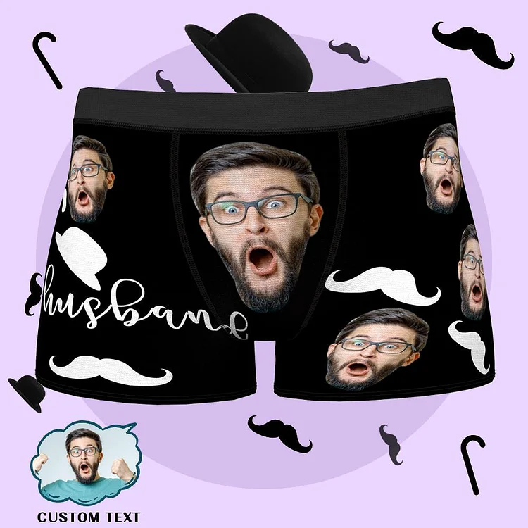 Custom Face Boxers Men's Funny Personalized Briefs with Photo Customized Gifts