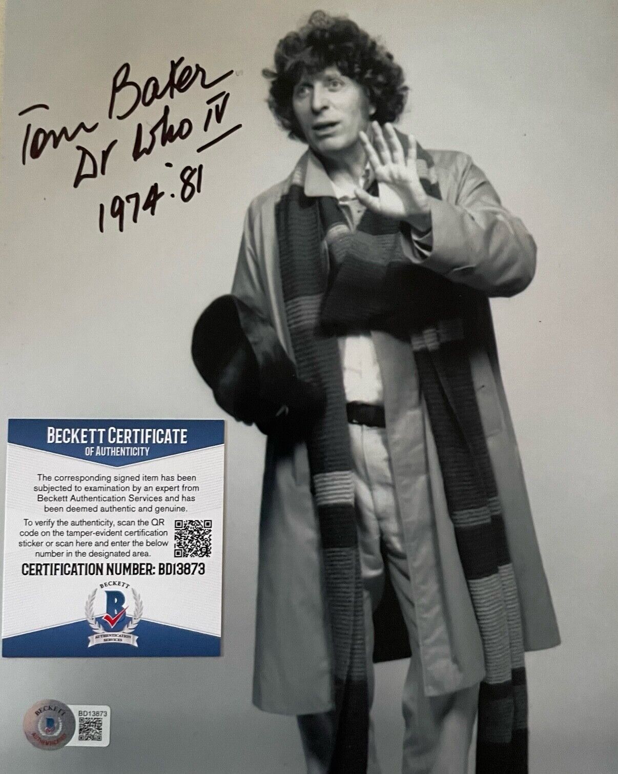 Tom Baker DR. WHO Family Original Signed 8X10 Photo Poster painting w/Becket COA