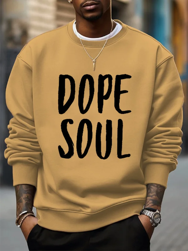 Men's Dope Soul Graphic Print Casual Sweatshirt